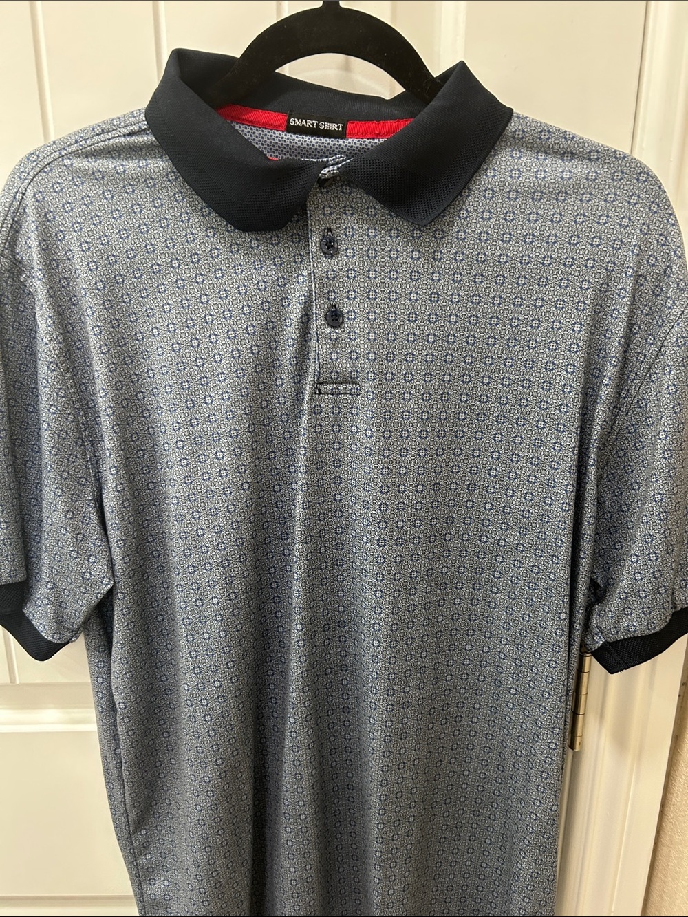 Smart Shirt Men's Navy Micro-Pattern Polo